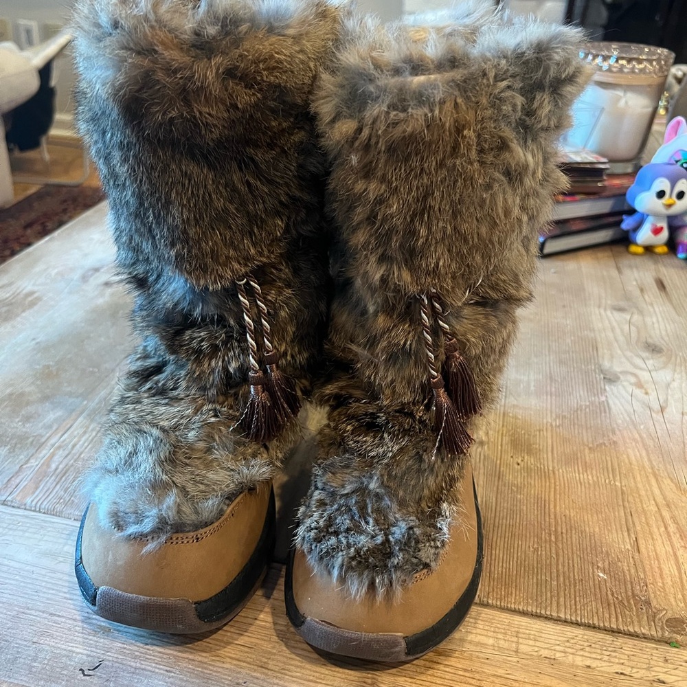 Vintage ULU primaloft Waterproof rabbit Fur Boots 200g insulation - Picture 3 of 13
